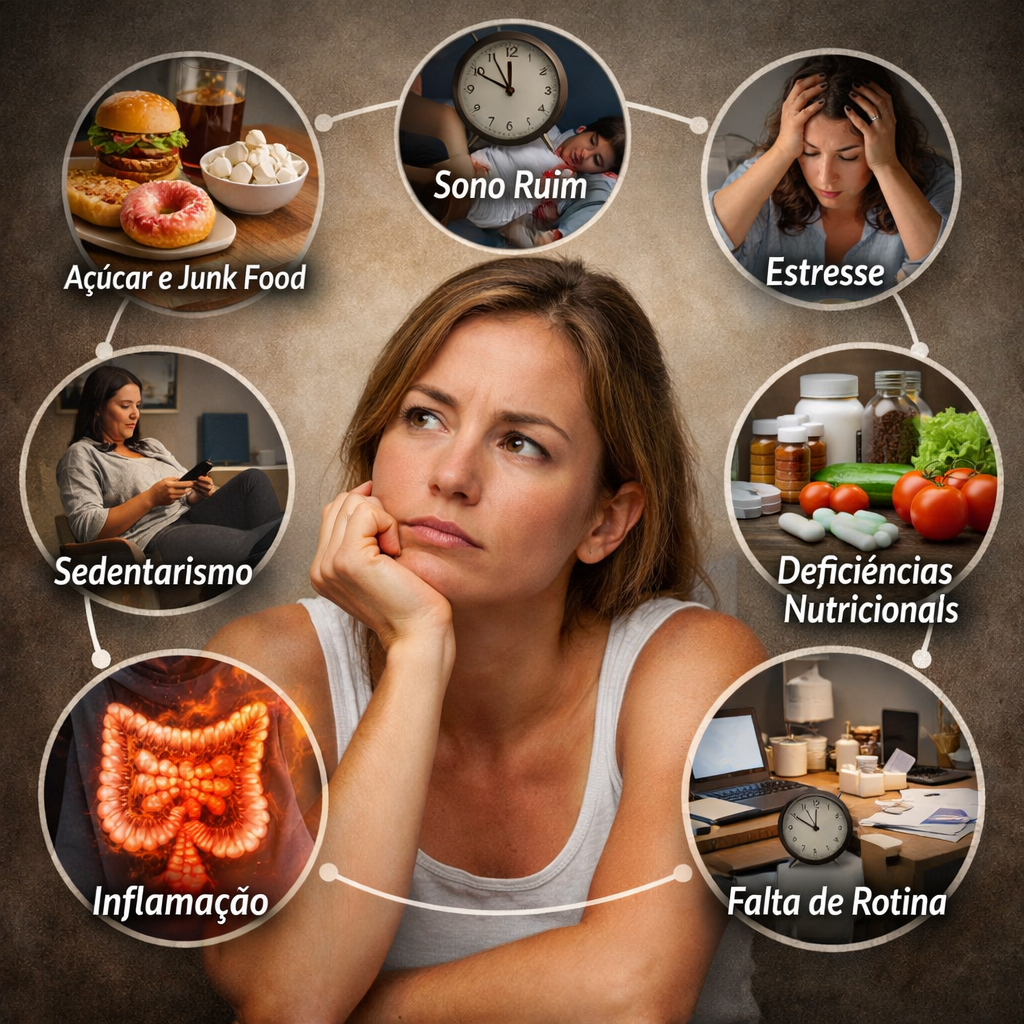 Mapa dos 7 Sabotadores do Eixo Metabólico que Derrubam os Hormônios Após os 35 Anos